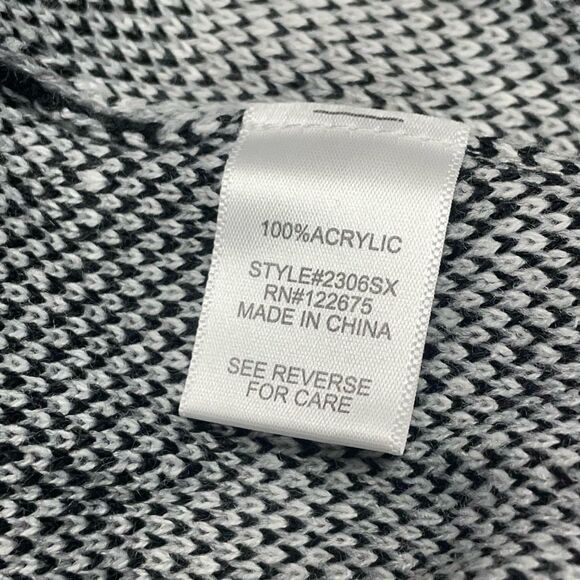 Lety & Me Gray Diagonal Plaid Open Front Cardigan - Picture 6 of 6